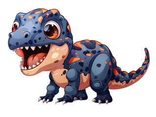 Obraz premium A derpy dinosaur character designed for a sticke