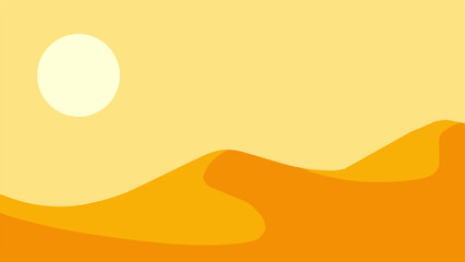 Landscape illustration of arabian sand desert with dunes © Moleng24