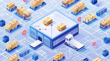Smart warehouse management system using augmented reality technology to identify package picking and delivery . Future concept of supply chain and logistic business