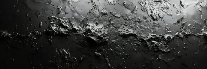 Fototapeta premium A weathered black and white wall with cracks and texture