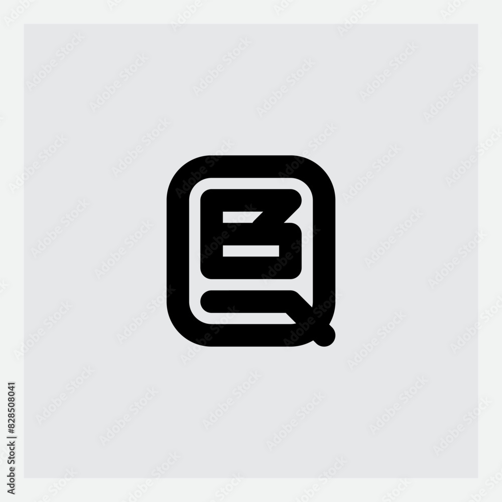 Poster b and q logo. bq - initials, monogram or logotype. design element or icon. vector.