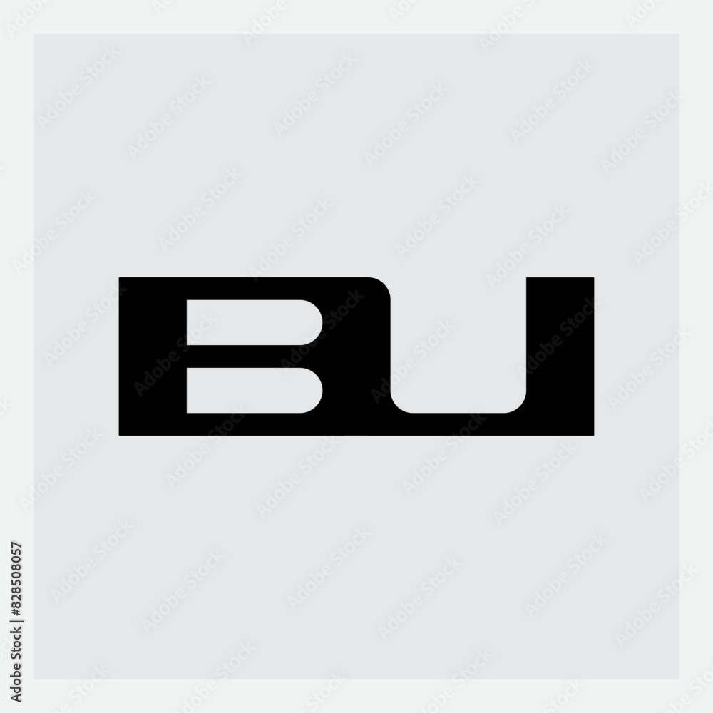 Poster bu - initials, monogram or logotype. design element or icon. vector. b and u logo.