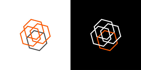 Hexagon line logo vector geometric symbol element abstract icon
