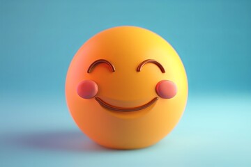 A vibrant 3D clay icon depicting a cute emotion icon with endearing expressions, designed with meticulous attention to detail and lifelike qualities, suitable for enhancing messaging apps and social