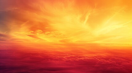 Obraz premium Fiery Sunset Over Clouds