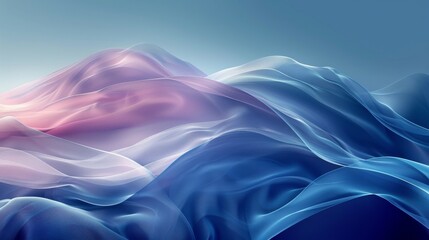 Obraz premium Silk Waves in Gradient Blue and Pink Hues