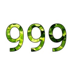 Design number 999 with leaf texture on isolated white background