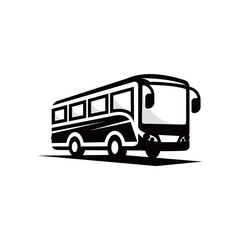 bus vector logo with modern and flat design