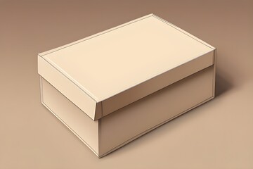 Beige color 2D packaging cardboard box, packaging box mockup, product mockups