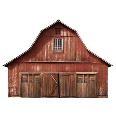 Naklejka premium old red barn transparent background
