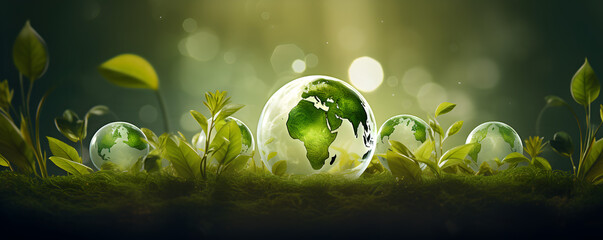 World environmental background in green, Planet in Harmony: Verdant World Environmental Scene