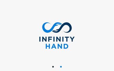 infinity hand logo design vector silhouette illustration