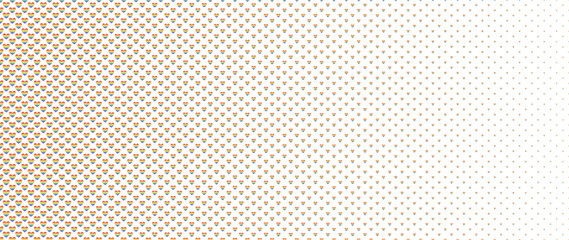 Blended  doodle pride heart on white for pattern and background, halftone effect, PRIDE month  background