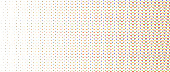 Blended  doodle pride heart on white for pattern and background, halftone effect, PRIDE month  background