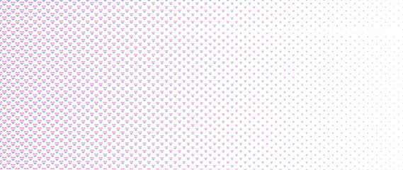 Blended  doodle pride heart on white for pattern and background, halftone effect, PRIDE month  background