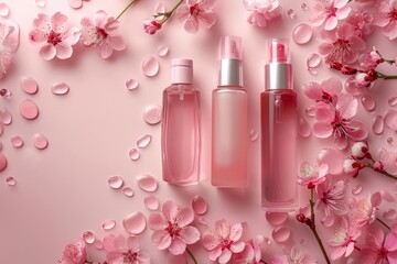 Set of beauty product for cosmetics advertising