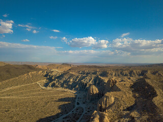 Beautiful landscape of a Rock-filled valley with hills