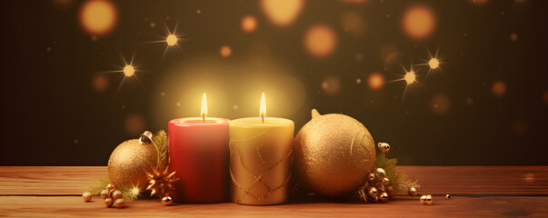 Christmas background with candle, Season's Glow: Candle Illuminated Christmas Background
