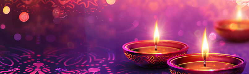 illustation of Diwali festival of lights tradition Diya oil lamps against dark background
A traditional Indian art of decorating the entrance to a house. Diwali festival holiday design. 