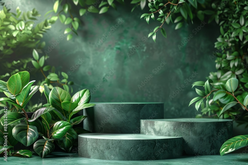 Poster abstract background for product presentation with platform
