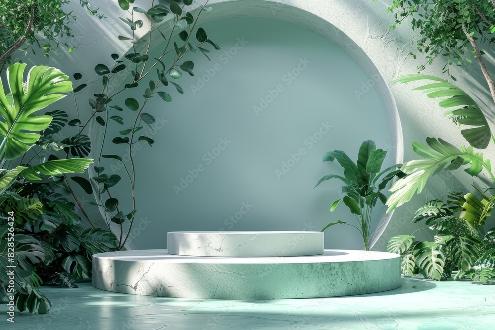 Poster Abstract background for product presentation with platform