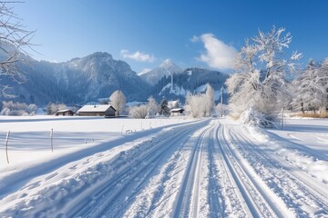 Fototapeta premium beautiful winter road