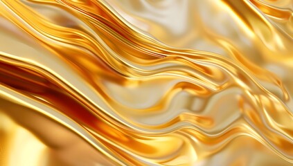 abstract golden liquid waves background