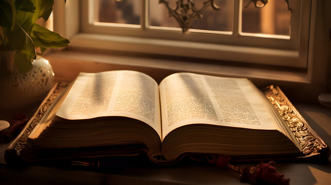 Closeup of a person reading in the evening, Nighttime Narratives: Closeup of a Person Enjoying a Book in the Evening