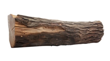 wooden log isolated on a white background 