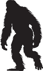 Bigfoot silhouette on transparent background