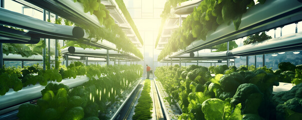 Fresh organic plant growth in modern greenhouse technology, Future of Farming: Modern Greenhouse Technology for Organic Plant Growth