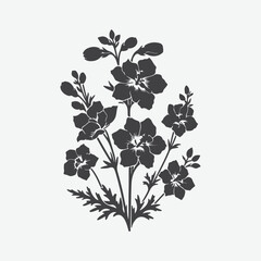 Fototapeta premium Print Ethereal Dance, Majestic Silhouette of the Larkspur Flower