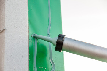 Close-up of a prefabricated house construction site in Germany, showcasing civil engineering work