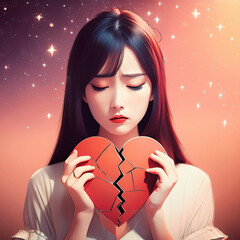 Smutna kobieta ze złamanym sercem