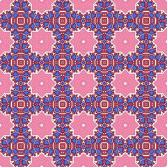 Illustration of vibrant seamless kaleidoscopic patterns
