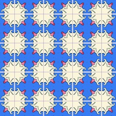 Illustration of vibrant seamless kaleidoscopic patterns