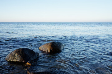 Coast at the Staberhuk lighthouse, Fehmarn Island on the Baltic Sea, Germany