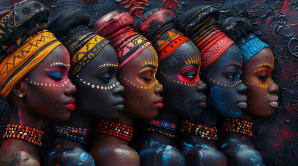 A celebration of cultural diversity and Black History Month. the diversity of African culture and multicultural love