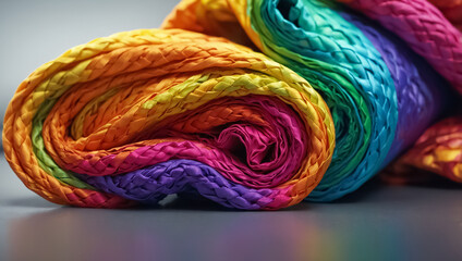 different beautiful multicolored silk fabrics background design