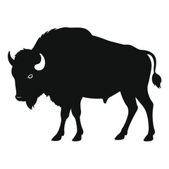 Solid color Bison animal vector