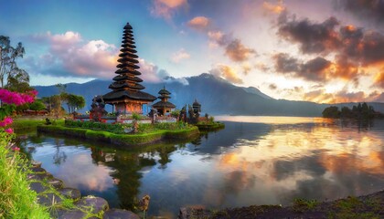 sunset over the lake