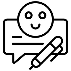A beautiful design icon of comment writing


