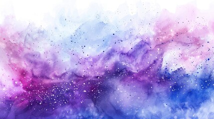Fototapeta premium Colorful Cosmic Nebula Watercolor Painting