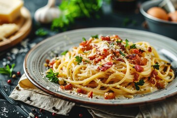 Delicious Spaghetti Carbonara with Bacon