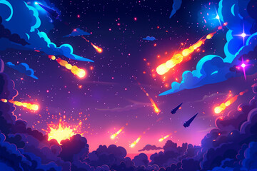 Naklejka premium game background blast effect cartoon glow effect background