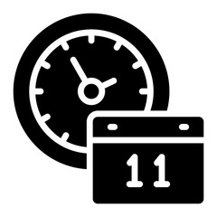 A solid design icon of timetable

