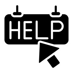 A solid design icon of.help


