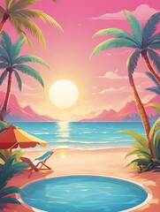 Naklejka premium summer template with empty copy space