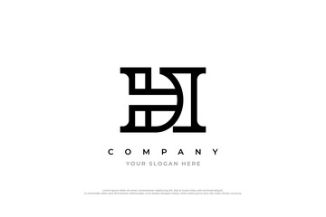 Initial Letter HD or DH Logo Design