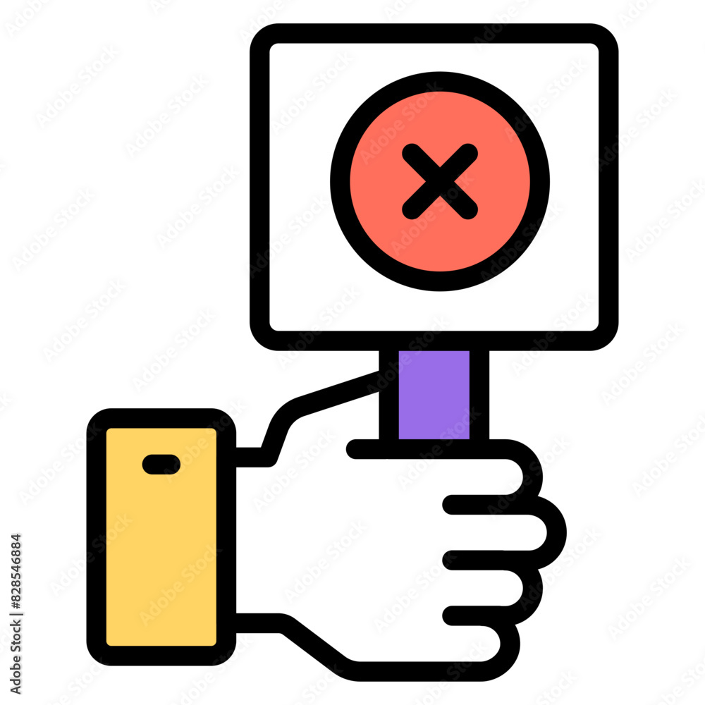 Sticker Creative design icon of wrong board

